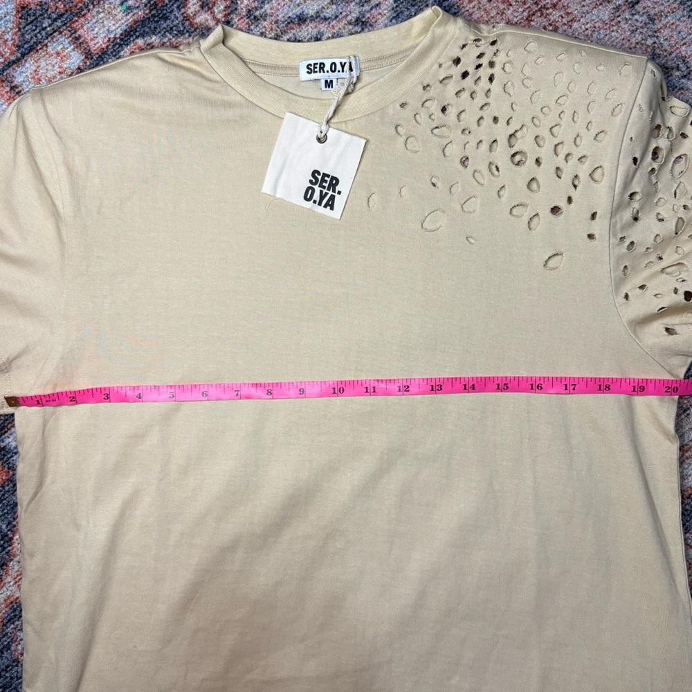 SER.O.YA Caroline Distressed Cotton T-Shirt - Picture 8 of 12